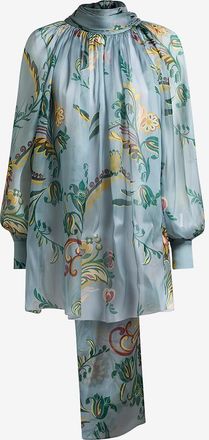 Etro Seidenbluse mit Schluppe und Narzissenprint