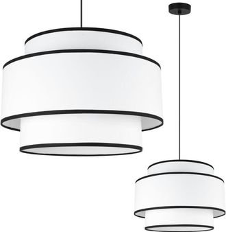 OEM L&aacute;mpara Colgante Viena Blanca 1 Plano 40cm Borde Negro E27