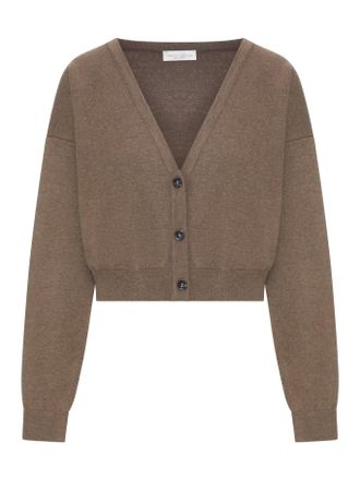 Roberto Collina TAUPE KNIT CROPPED CARDIGAN - Roberto Collina - Woman