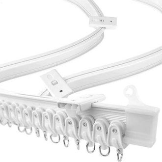 OEM Riel Para Cortinas Flexible Y Plegable De 1 A 5 M Para Dormitorios, Balcones, Ba&ntilde;os, Separadores De Ambientes, Techos, Riel Silencioso, Decoraci&oacute;n De 