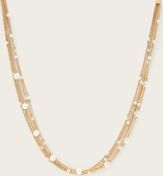 AllSaints Brass Rae Multi Chain Necklace, Size: One Size