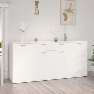 Berkfield Home Sideboard White 160x36x75 cm Engineered Wood | Size: 160 x 36 x 75 cm