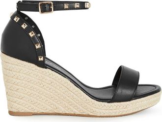 City Chic Electric Espadrille Wedge Sandal in Black at Nordstrom Rack, Size 10