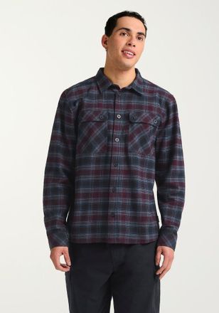 Jack Wolfskin Flanellhemd JACK WOLFSKIN BAJA FLANNEL SHIRT M, Herren, Gr. XL (54/56), Normalgr&ouml;ssen, blau (check, schwarznavy), Obermaterial: 100% Baumwolle, Hemden