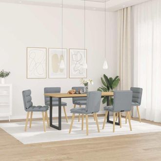 vidaXL Vidaxl - Sillas De Comedor 6 Unidades De Tela Gris Claro