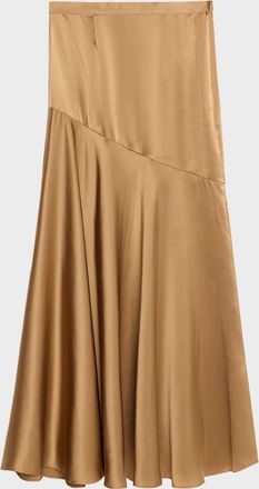 Adam Lippes Tess Silk Charmeuse Midi Skirt