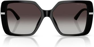 Jimmy Choo London Pati 55mm Square Sunglasses in Black /Gradient Gray at Nordstrom