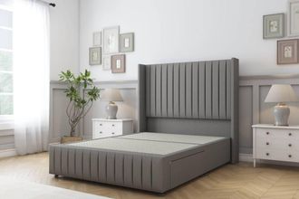 Sloomy Marlborough Dumfries Divan Base No Drawers 54 Headboard 12 Footboard in Light Grey | Size: Single
