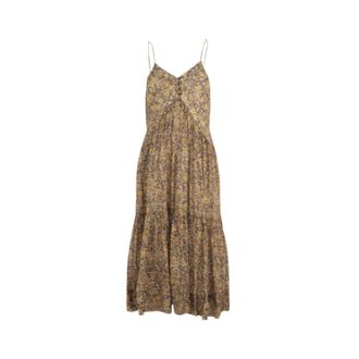 Isabel Marant Sabba Jurk - Dames - Maxi kleedjes - Veelkleurig - XS - Katoen - Kleedjes