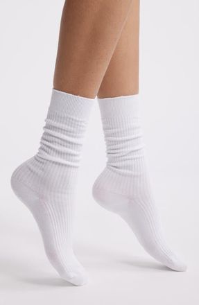 Nordstrom Slouch Dress Socks in White at Nordstrom, Size 9