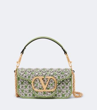 Valentino Garavani Loc&ograve; Small embellished satin shoulder bag