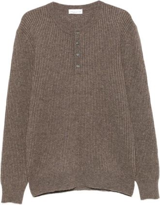 Roberto Collina Maglione Henley in maglia - - Knitwear - Uomo - Marrone - 2XL