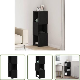 vidaXL Stoccaggio - Mobile angolare Rovere Nero 30,5x30x95cm Legno multistrato