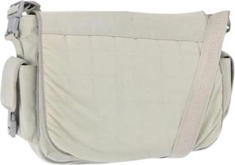 Chanel Pre-owned Cross Body Bags, female, Gray, Size: ONE SIZE Pre-owned Nylon Cross Body Bag