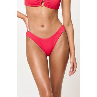 L*Space Rocky Full Pucker Textured Bikini Bottoms in Pout at Nordstrom, Size X-Small
