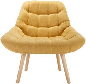 VENTE-UNIQUE.COM Sillón clásico poliéster mostaza