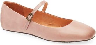 Chocolat Blu Agnes Mary Jane Flat in Beige Leather at Nordstrom, Size 9