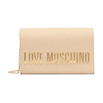 Love Moschino Cross Body Bags, female, Beige, Size: ONE SIZE Maxi Lettering Shoulder Bag