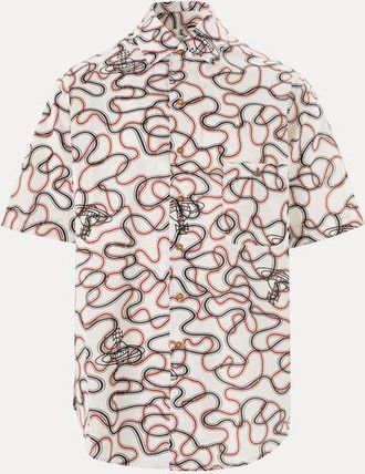 Vivienne Westwood Bowling Shirt Printed Tana Lawn -White-wiggle XL Men
