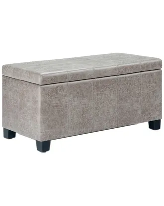 Simpli Home Dover 36In Contemporary Rectangle Storage Ottoman Bench