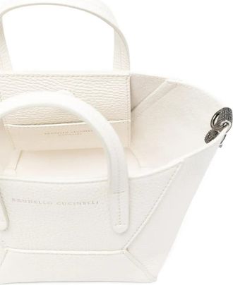 Brunello Cucinelli Womens Logo-Print Tote Bag Ss26 W