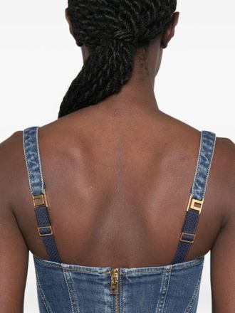 Elisabetta Franchi Panelled Denim Dress - Navy