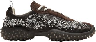 Miu Miu Allacciate Low-Top Sneakers - Dames - Schoenen - Bruin - Maat: 40 EU Su&egrave;de