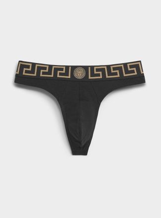 Versace Mens Gold signature logo thong Cotton