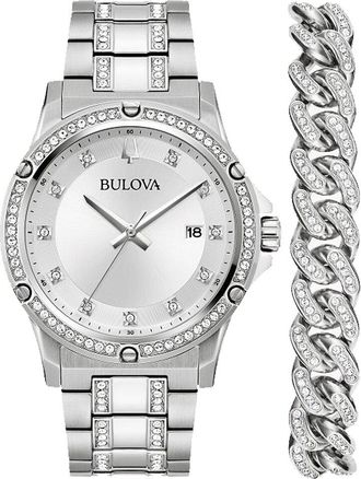 Bulova Mens Crystal Box Set Watch