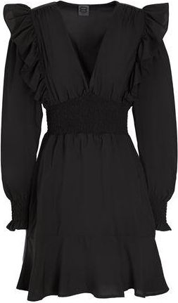 8 by YOOX FRILL L/SLEEVE MINI DRESS