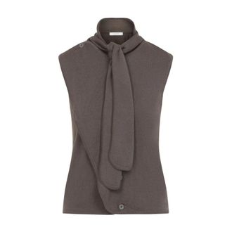 Christophe Lemaire Tops, Dames, Bruin, XS, Wol, Asymmetrische Vest