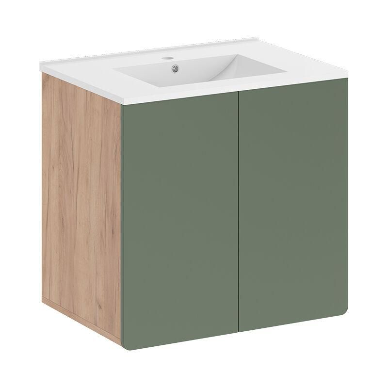 Set Mobili Bagno Marelle Vicco - 3 Parti Bianco/Rovere Con Colonna E Specchio - Foto 4