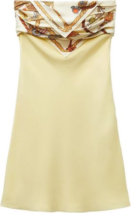 Versace Silk Cr&ecirc;pe Marocaine Strapless Mini Dress
