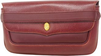 Cartier Bordeaux Leather Clutch Bag (Pre-Owned)