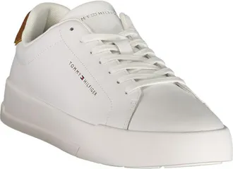 Tommy Hilfiger Lace-Up Leather Sneaker - White