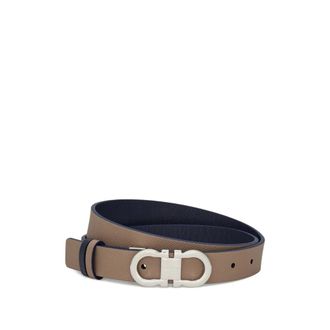 Ferragamo Belts, female, Brown, Size: 75 CM Adjustable and Reversible Gancini Belt