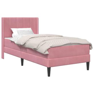 vidaXL Estructura De Cama Con Colch&oacute;n Rosa 100 X 200 Cm Terciopelo Vidaxl