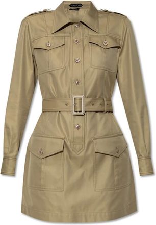 Tom Ford Dames, Jurken, Groen, Maat: XS Katoen