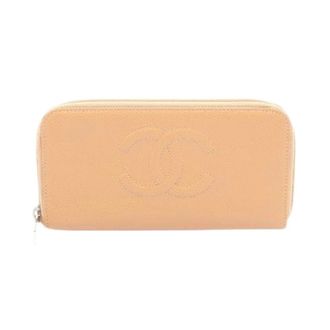 Chanel Pre-owned Wallets, female, Beige, Size: ONE SIZE Pre-owned Coco Mark Calfskin Long Wallet