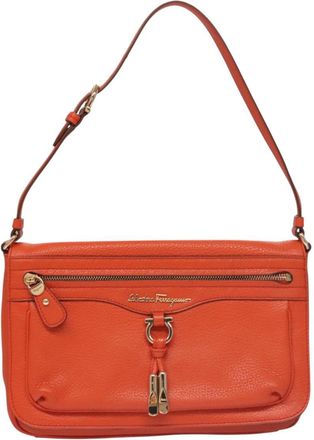 Ferragamo Orange Leather Shoulder Bag (Pre-Owned)