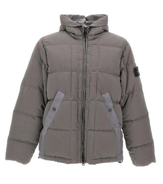 Stone Island Grey Quilted Hood Jacket