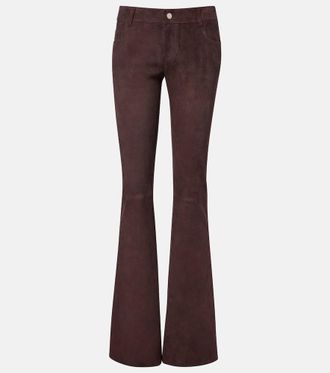 Stouls Pantaloni Pawlonia in camoscio svasati