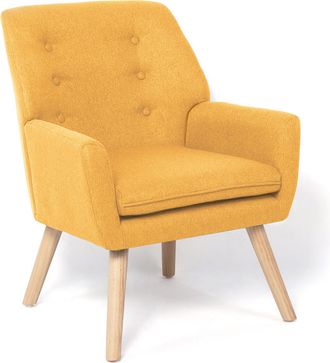 IDMarket Idmarket - Poltrona Scandinava In Tessuto Giallo Senape Nat