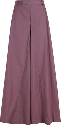 Federica Tosi Eggplant Palazzo Belt-Loops Cotton-Blend Formal Pants