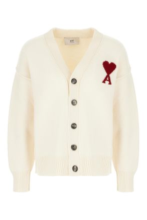 Ami Ivory Wool Cardigan