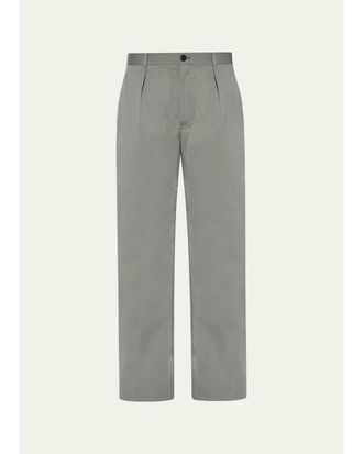 The Row Mens Tami Straight-Leg Pleated Wool Pants