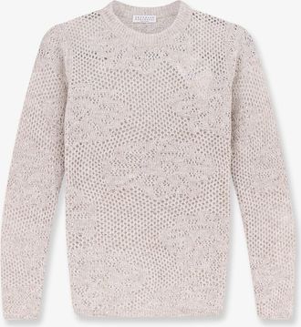 Brunello Cucinelli Maglia in misto mohair e lana vergine con dettaglio Dazzling all-over - BRUNELLO CUCINELLI - gender_Woman