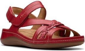 Clarks Cecily Strap Sandal in Red Leather at Nordstrom Rack, Size 9