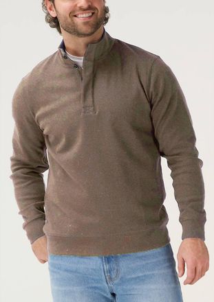 The Normal Brand Puremeso Everyday Button Pullover In Taupe