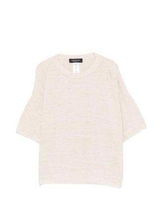 Fabiana Filippi White Knitted Round Neck T-Shirt
